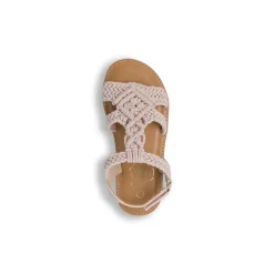 Sandali rosa da Ragazza in tessuto effetto crochet Dieci Baci