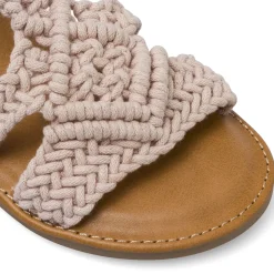Sandali rosa da Ragazza in tessuto effetto crochet Dieci Baci