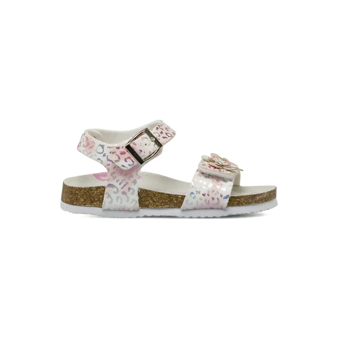 Sandali rosa e bianchi da Ragazza con stampa iridescente Settenote