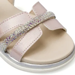 Sandali rosa perlati da Bambina con strass Le scarpe di Alice