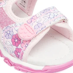 Sandali rosa Primi Passi Bambina con fiori e glitter Le Scarpe di Alice