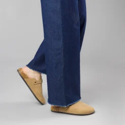 Sandali sabot beige da Donna con fibbia dorata Lora Ferres
