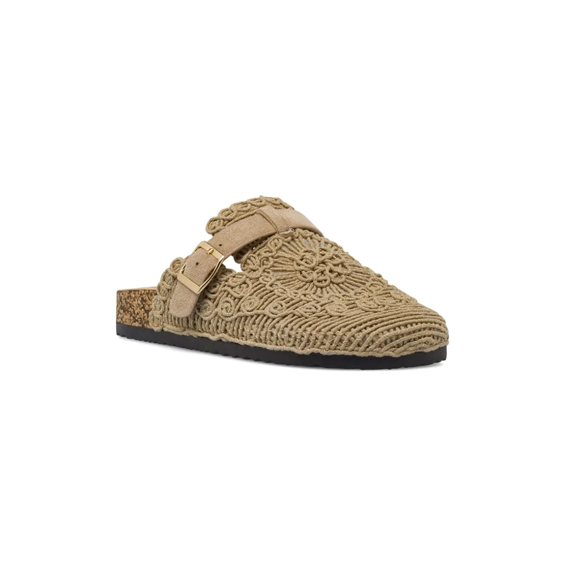 Sandali Sabot Beige da Donna con lavorazione intreccio Lora Ferres