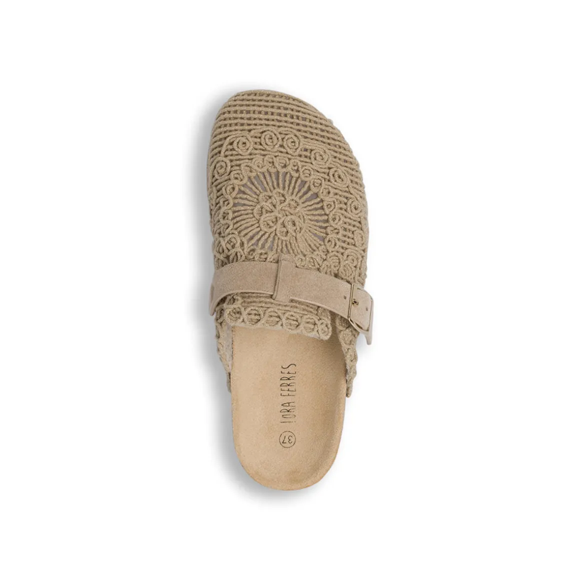 Sandali Sabot Beige da Donna con lavorazione intreccio Lora Ferres