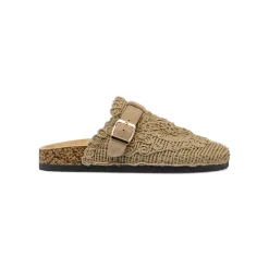 Sandali Sabot Beige da Donna con lavorazione intreccio Lora Ferres