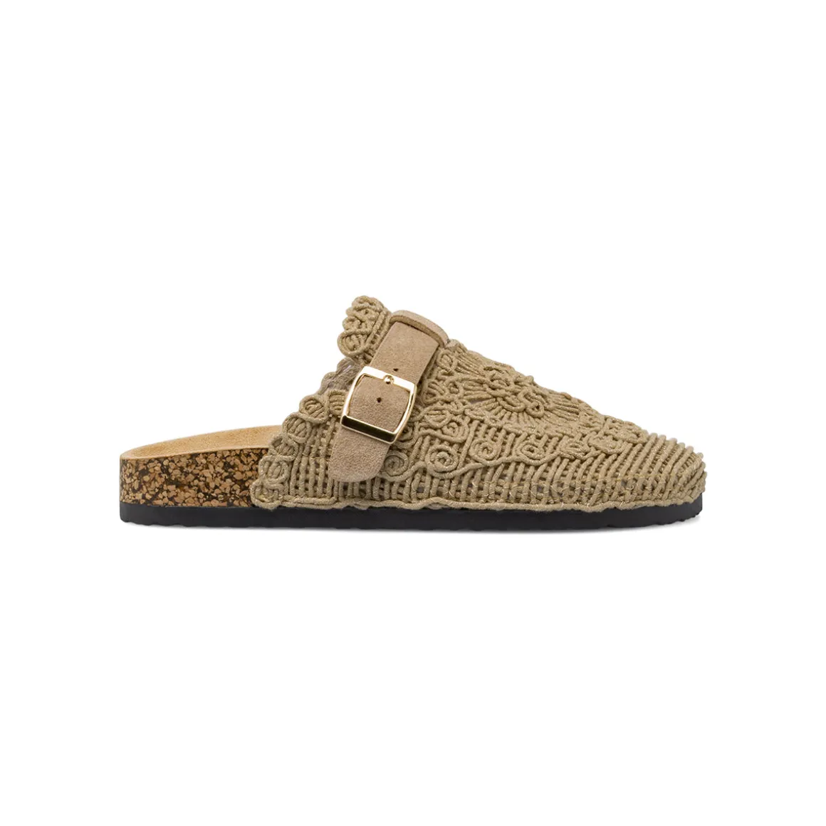 Sandali Sabot Beige da Donna con lavorazione intreccio Lora Ferres