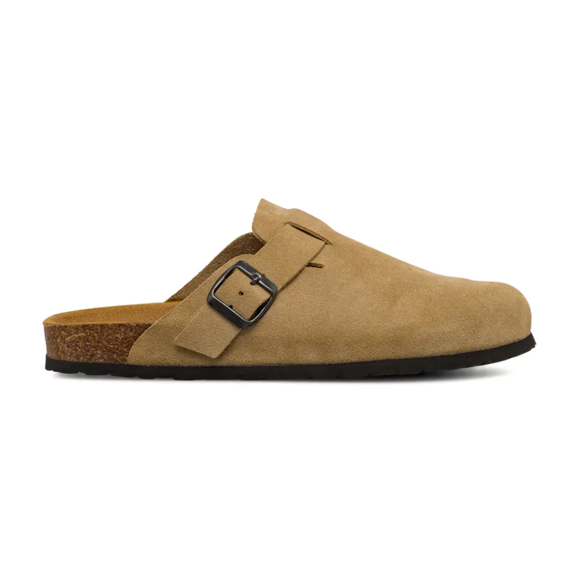 Sandali sabot da uomo beige effetto scamosciato con fibbia Riflessi Urbani