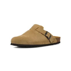 Sandali sabot da uomo beige effetto scamosciato con fibbia Riflessi Urbani