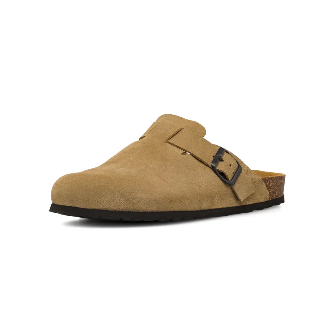 Sandali sabot da uomo beige effetto scamosciato con fibbia Riflessi Urbani