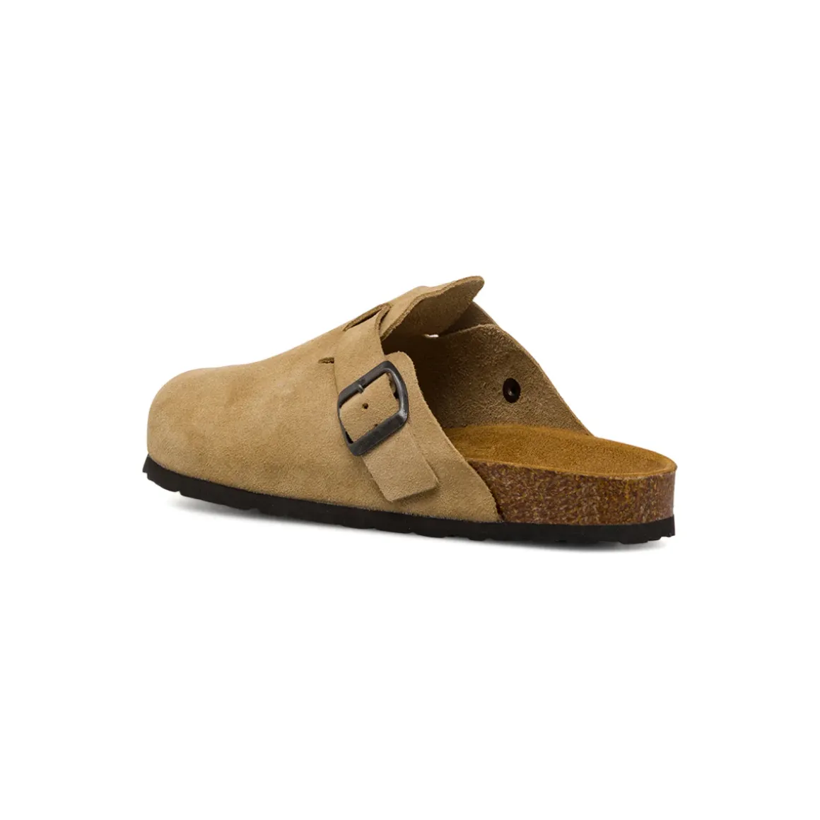 Sandali sabot da uomo beige effetto scamosciato con fibbia Riflessi Urbani