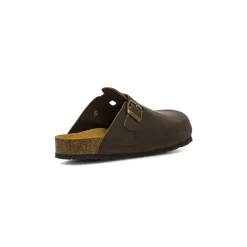 Sandali sabot marroni da Uomo con fibbia e soletta in pelle Lumberjack