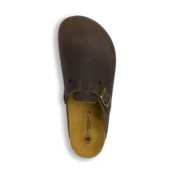 Sandali sabot marroni da Uomo con fibbia e soletta in pelle Lumberjack