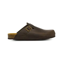 Sandali sabot marroni da Uomo con fibbia e soletta in pelle Lumberjack
