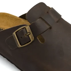 Sandali sabot marroni da Uomo con fibbia e soletta in pelle Lumberjack
