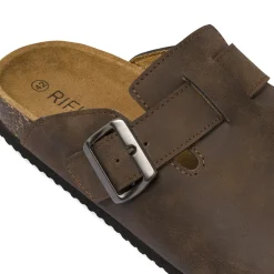 Sandali sabot marroni da Uomo con soletta in pelle Riflessi Urbani