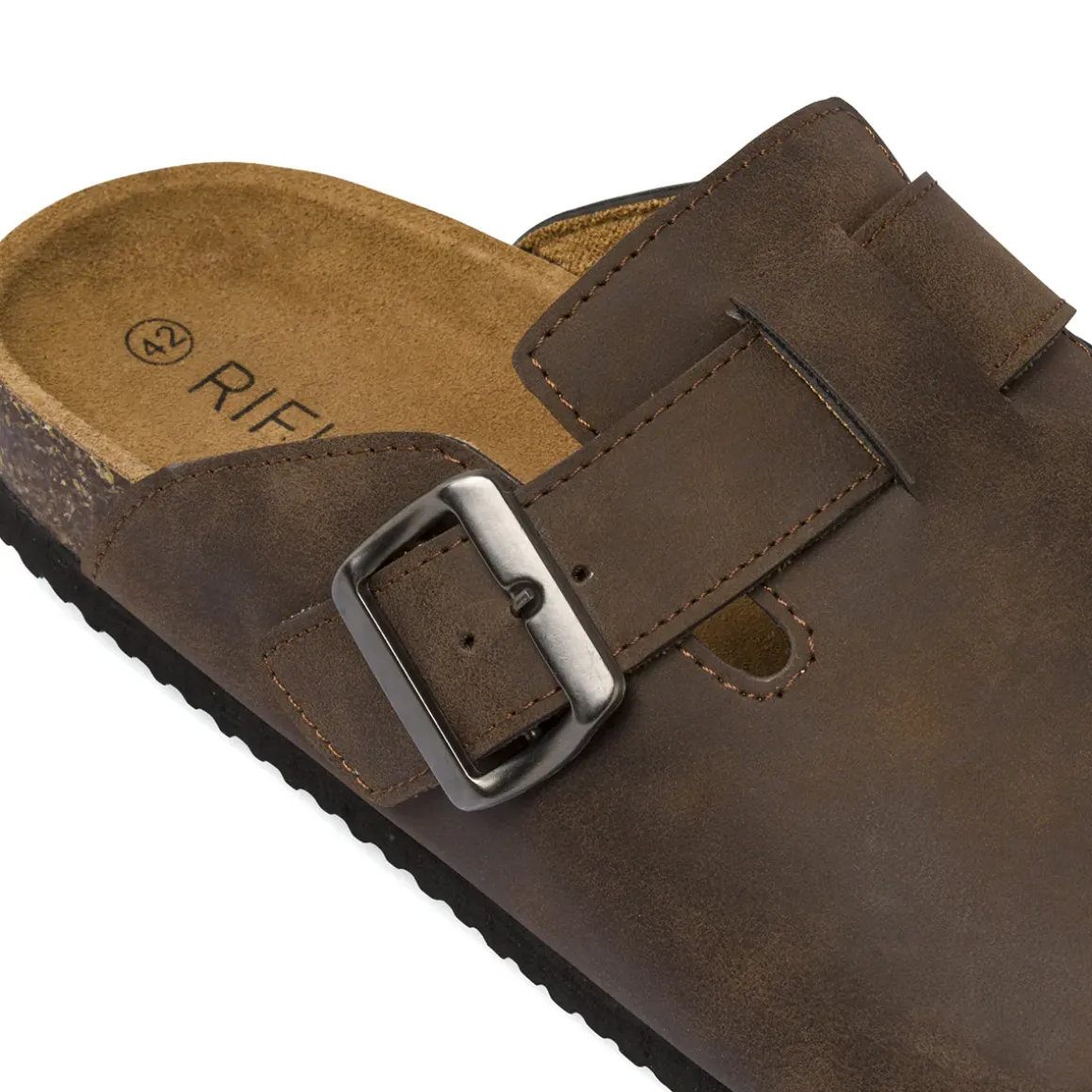 Sandali sabot marroni da Uomo con soletta in pelle Riflessi Urbani