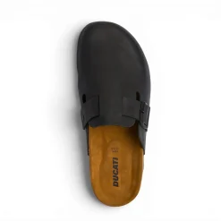 Sandali Sabot Neri Ducati da Uomo con Soletta in pelle e Fibbia