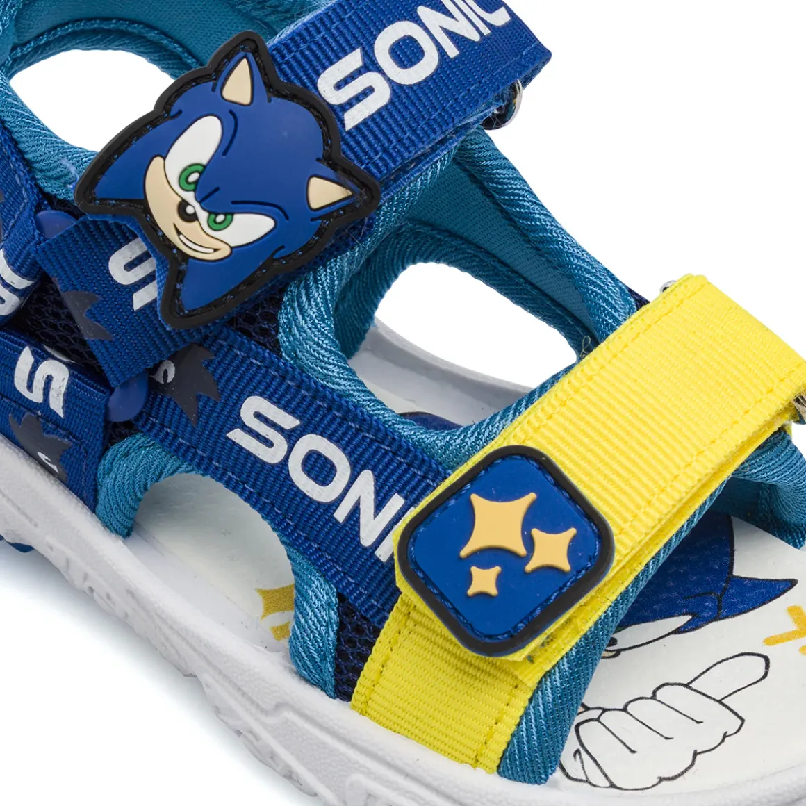 Sandali sportivi blu da Bambino con chiusura a strappo Sonic