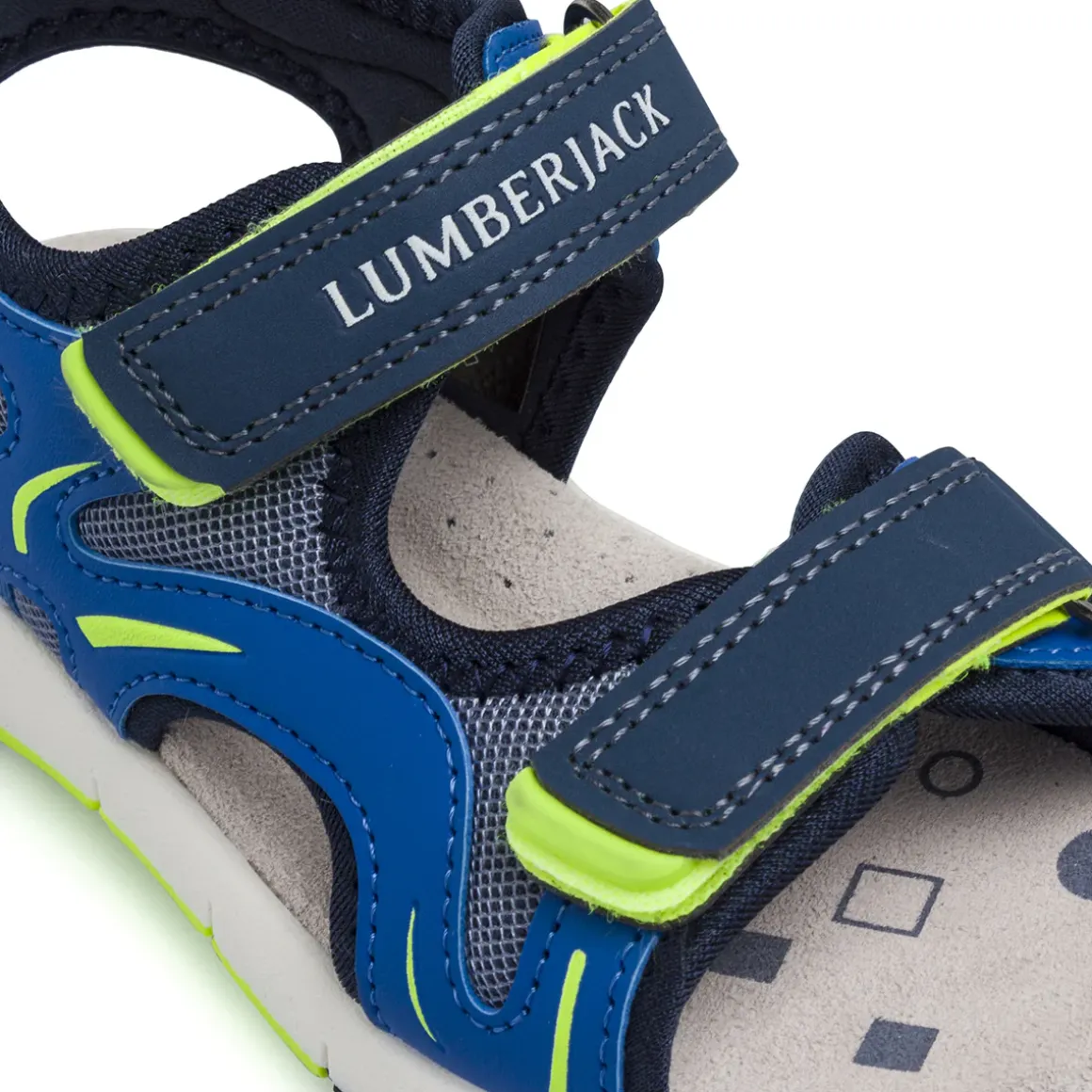 Sandali sportivi blu da Bambino con strappo e dettagli lime Lumberjack
