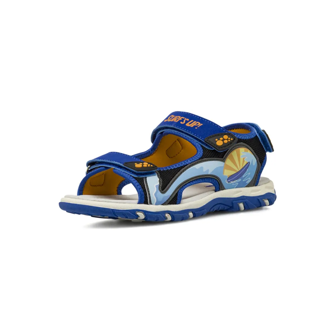 Sandali sportivi blu da Ragazzo con stampe surf e strappo Space Boy