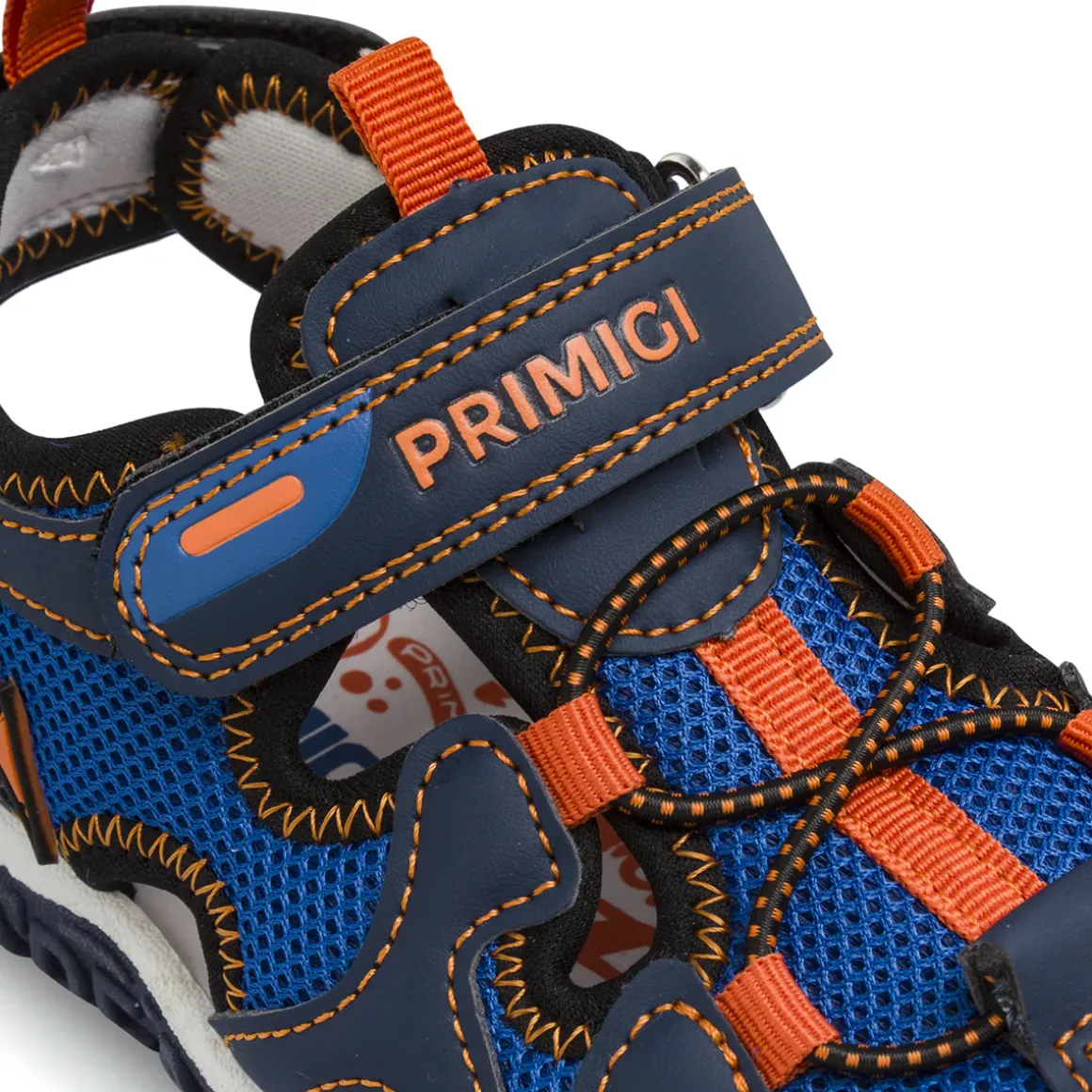 Sandali sportivi da Ragazzo blu e arancioni con strappo Primigi
