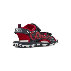 Sandali sportivi da Ragazzo blu con scritte rosse e strappo Space Boy