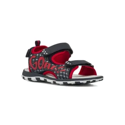 Sandali sportivi da Ragazzo blu con scritte rosse e strappo Space Boy