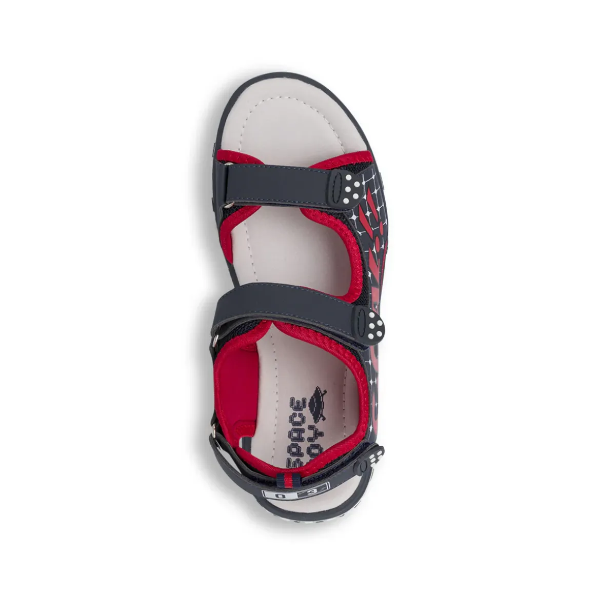Sandali sportivi da Ragazzo blu con scritte rosse e strappo Space Boy