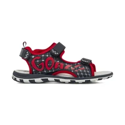 Sandali sportivi da Ragazzo blu con scritte rosse e strappo Space Boy