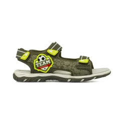 Sandali sportivi da Ragazzo verdi con patch color lime Space Boy