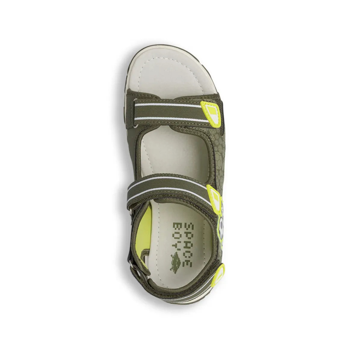 Sandali sportivi da Ragazzo verdi con patch color lime Space Boy