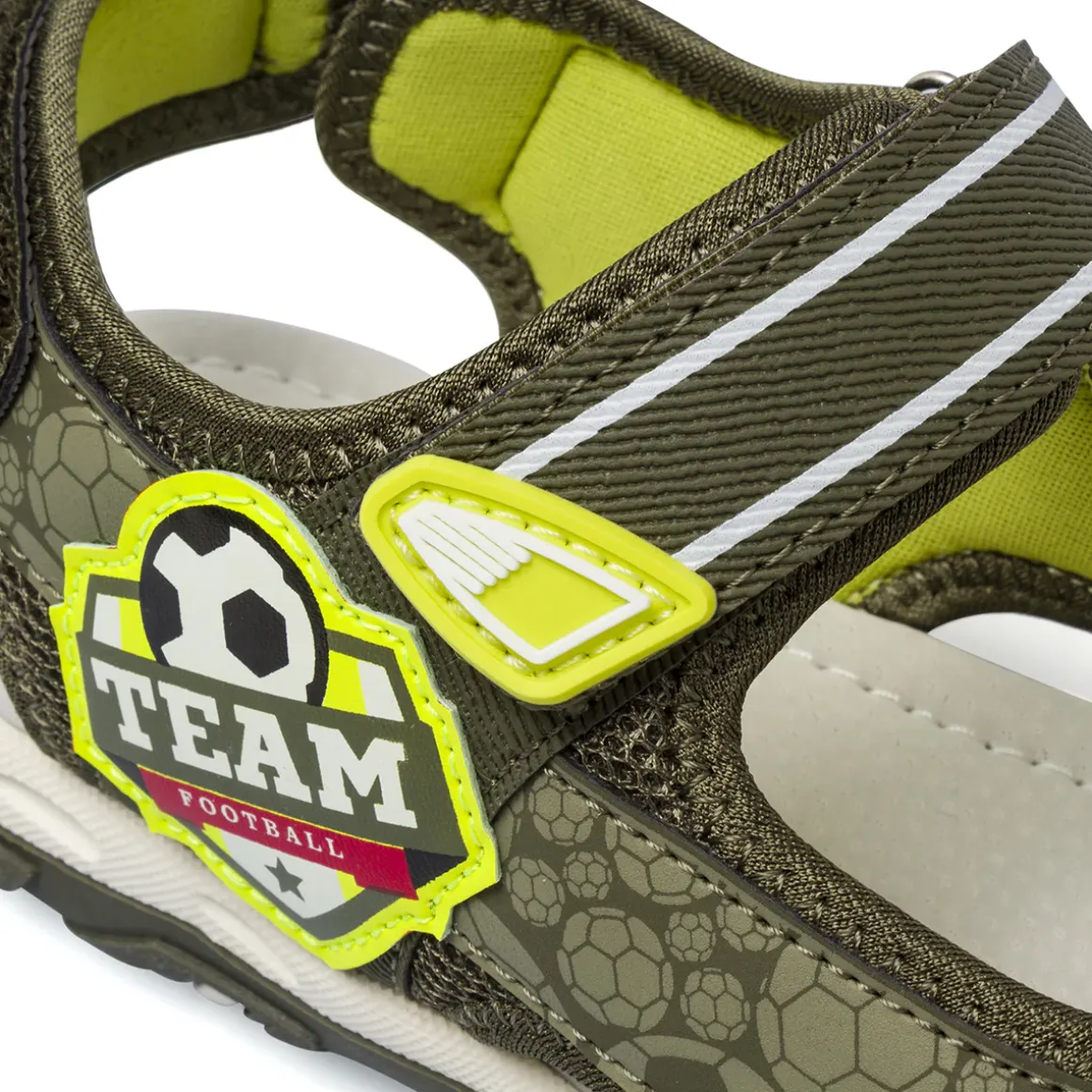 Sandali sportivi da Ragazzo verdi con patch color lime Space Boy