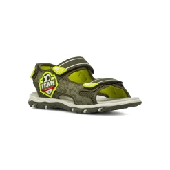 Sandali sportivi da Ragazzo verdi con patch color lime Space Boy