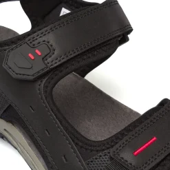 Sandali Sportivi Uomo Neri con Regolazioni a strappo Riflessi Urbani