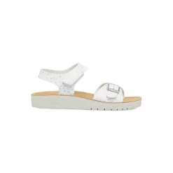 Sandali traspiranti bianchi da Bambina con stelle glitterate Geox