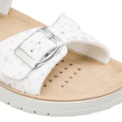 Sandali traspiranti bianchi da Bambina con stelle glitterate Geox
