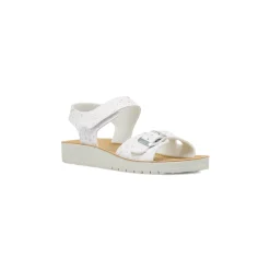 Sandali traspiranti bianchi da Bambina con stelle glitterate Geox