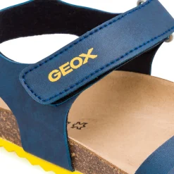 Sandali traspiranti blu con fibbie da Ragazzo Geox