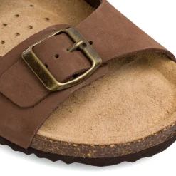 Sandali traspiranti marroni in pelle da donna Geox Brionia