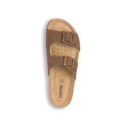 Sandali traspiranti marroni in pelle da donna Geox Brionia