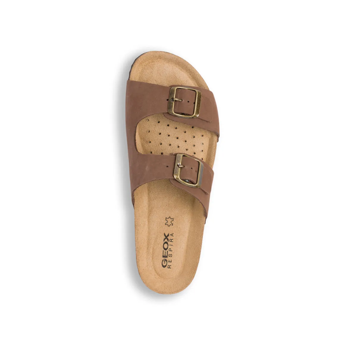 Sandali traspiranti marroni in pelle da donna Geox Brionia