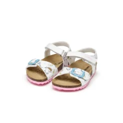 Sandali traspiranti primi passi da Bambina bianchi con fibbie Geox