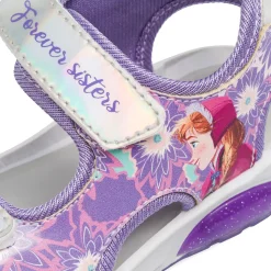 Sandali viola da Bambina con chiusura a strappo e stampa Frozen