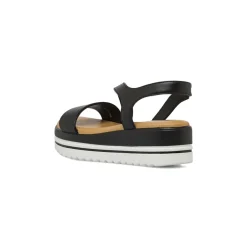 Sandali Zeppa Comfort da Donna neri con fondo carrarmato 4,5 cm P Soft