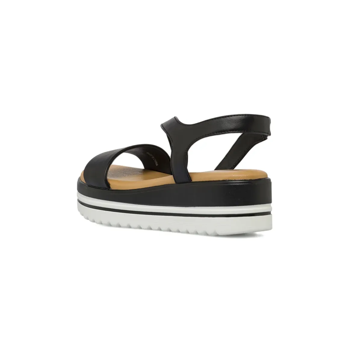 Sandali Zeppa Comfort da Donna neri con fondo carrarmato 4,5 cm P Soft