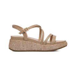 Sandali Zeppe Beige da Donna con cinturino Swish Jeans