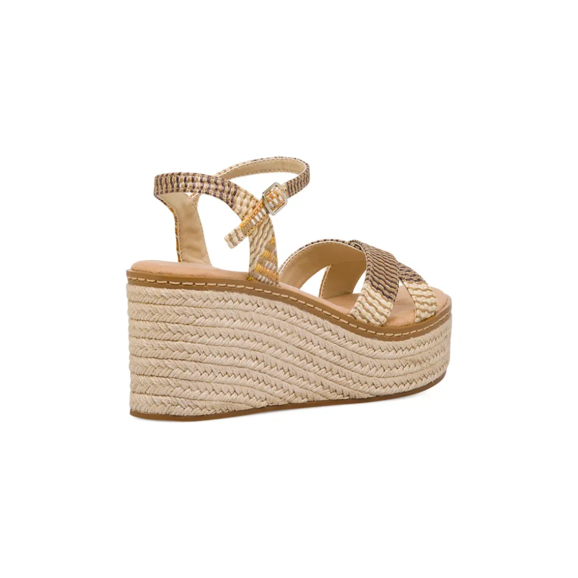 Sandali Zeppe beige da Donna con cinturino alla caviglia e tacco 7 cm Lora Ferres