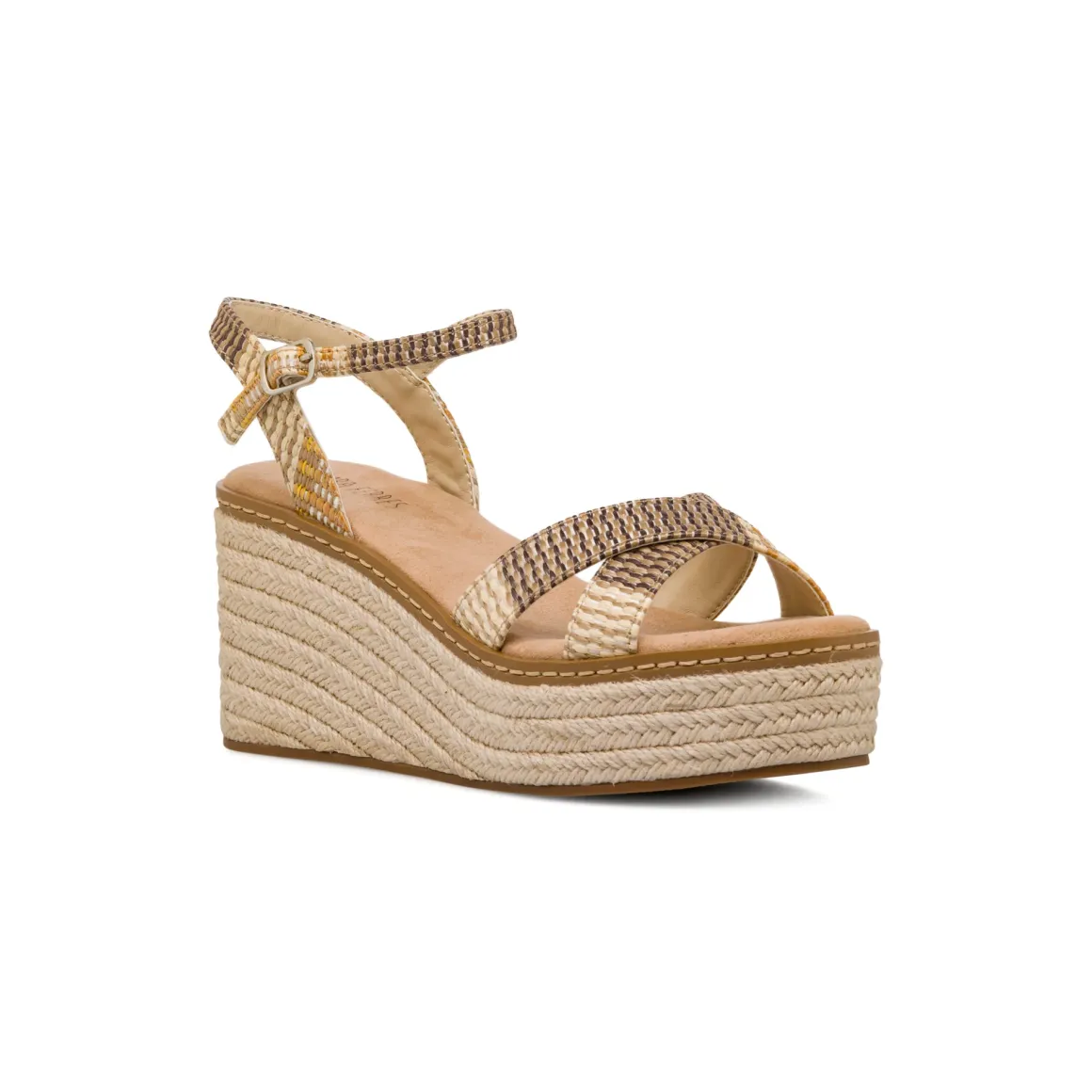 Sandali Zeppe beige da Donna con cinturino alla caviglia e tacco 7 cm Lora Ferres