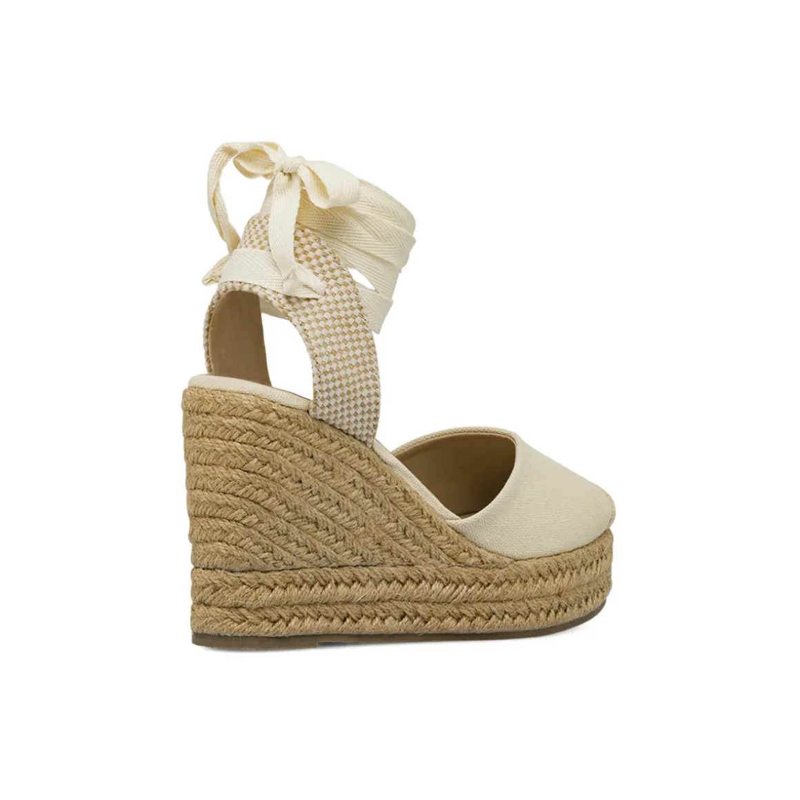 Sandali Zeppe beige da Donna con lacci alla caviglia Lora Ferres