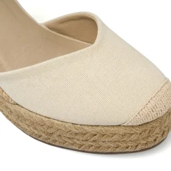 Sandali Zeppe beige da Donna con lacci alla caviglia Lora Ferres